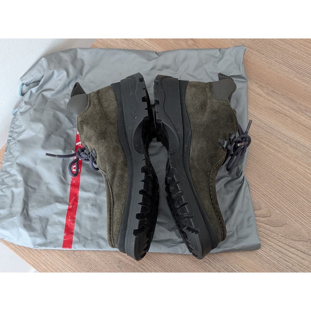 Prada Vintage Green Suede Tyrolean Brixxen Lace-Up Hiking Boots Women's 37.5 - Picture 8 of 15